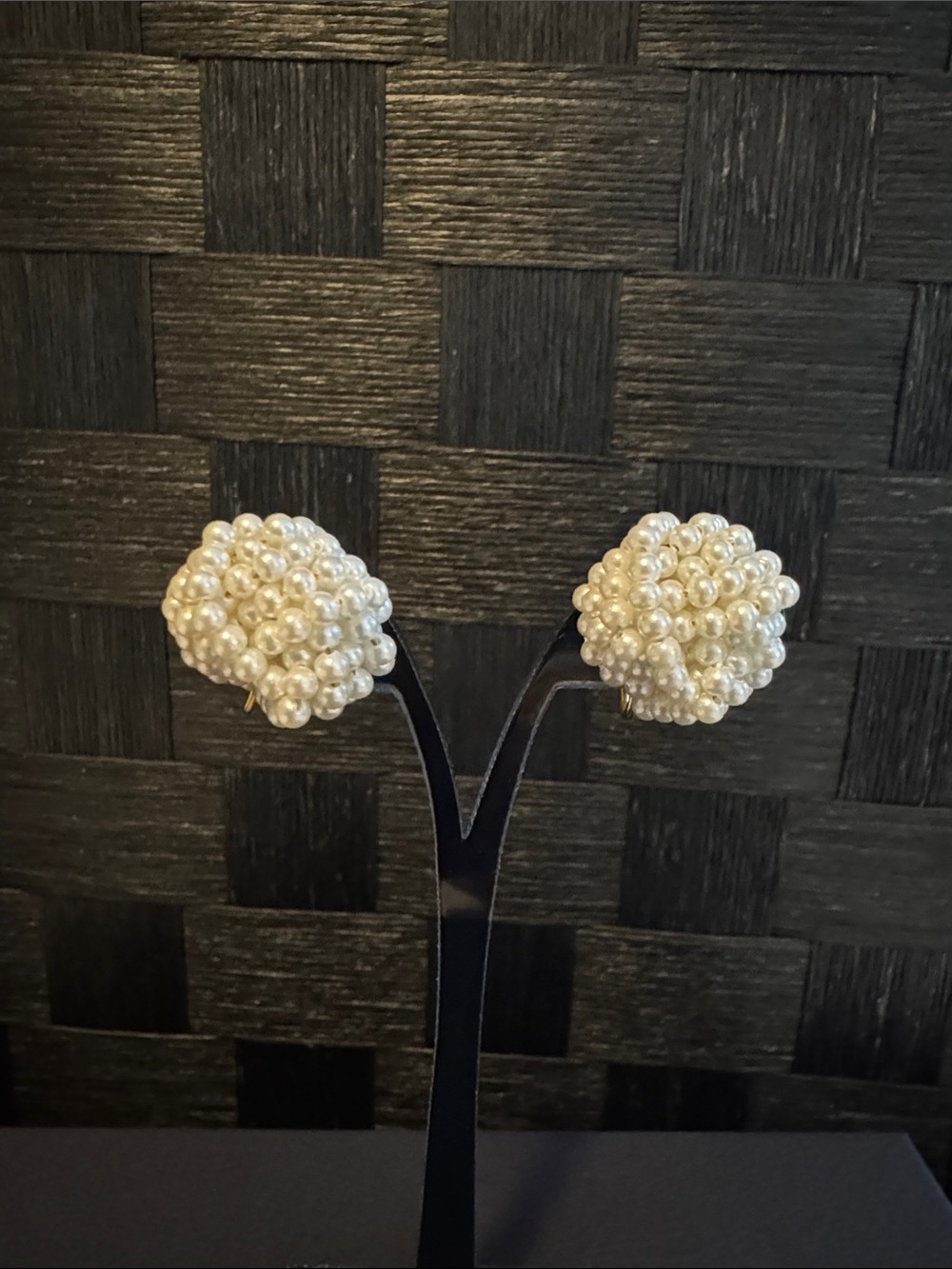 Pearl Cluster Stud Earrings - Cream Pearl Fashion Jewelry